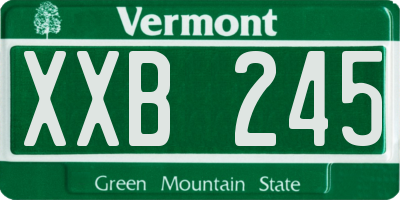 VT license plate XXB245