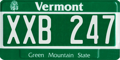 VT license plate XXB247