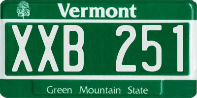 VT license plate XXB251