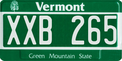 VT license plate XXB265