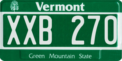 VT license plate XXB270