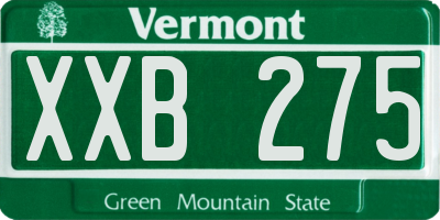 VT license plate XXB275