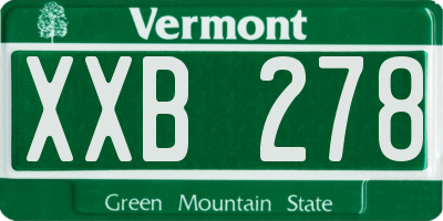 VT license plate XXB278