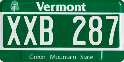 VT license plate XXB287