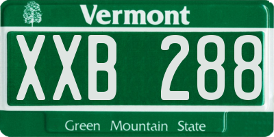 VT license plate XXB288