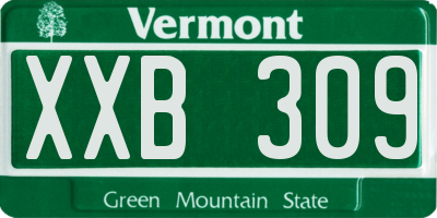 VT license plate XXB309