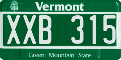 VT license plate XXB315