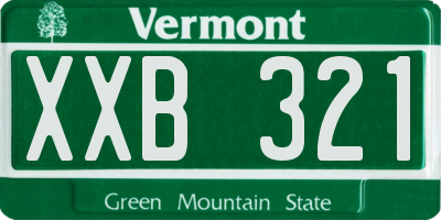 VT license plate XXB321