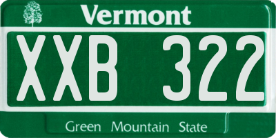 VT license plate XXB322