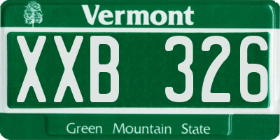 VT license plate XXB326