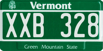 VT license plate XXB328