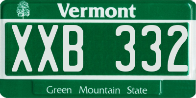 VT license plate XXB332