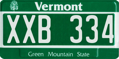 VT license plate XXB334