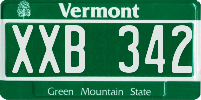 VT license plate XXB342