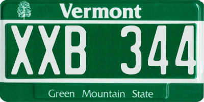 VT license plate XXB344
