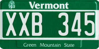 VT license plate XXB345