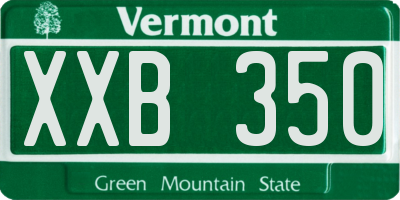 VT license plate XXB350