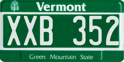 VT license plate XXB352