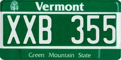VT license plate XXB355