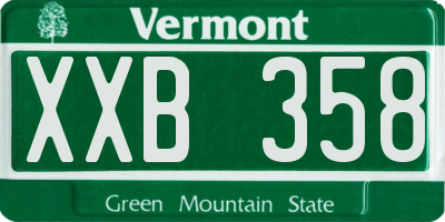 VT license plate XXB358