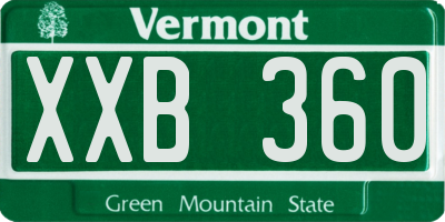 VT license plate XXB360