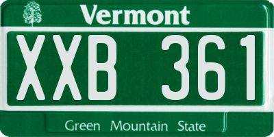 VT license plate XXB361