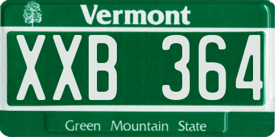 VT license plate XXB364