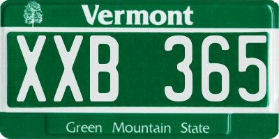 VT license plate XXB365