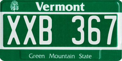 VT license plate XXB367