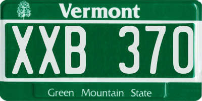 VT license plate XXB370