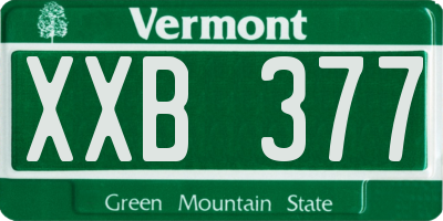 VT license plate XXB377