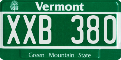 VT license plate XXB380