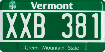 VT license plate XXB381
