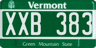 VT license plate XXB383