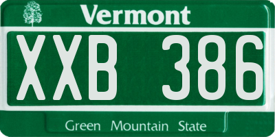 VT license plate XXB386