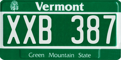 VT license plate XXB387