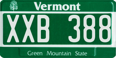 VT license plate XXB388