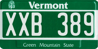 VT license plate XXB389