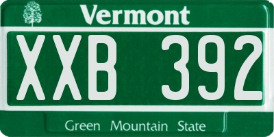 VT license plate XXB392