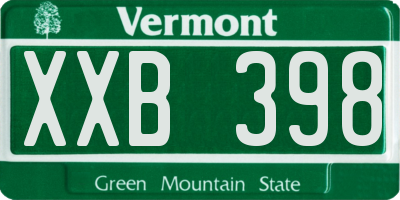 VT license plate XXB398