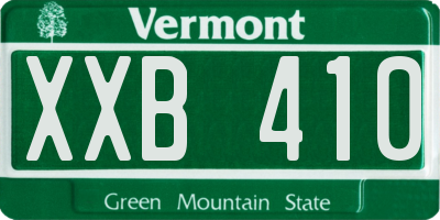 VT license plate XXB410