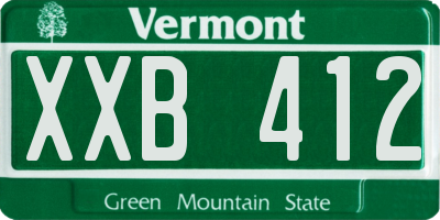 VT license plate XXB412