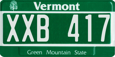 VT license plate XXB417