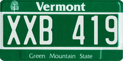 VT license plate XXB419