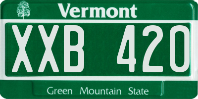 VT license plate XXB420