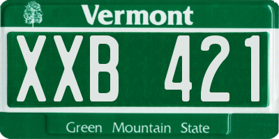 VT license plate XXB421