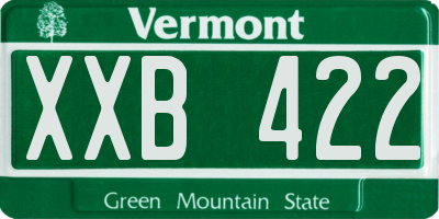 VT license plate XXB422
