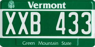 VT license plate XXB433