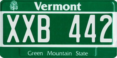VT license plate XXB442