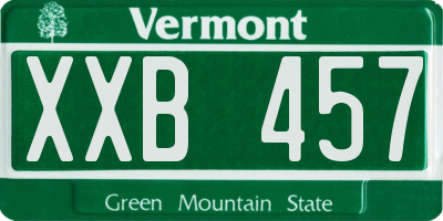 VT license plate XXB457